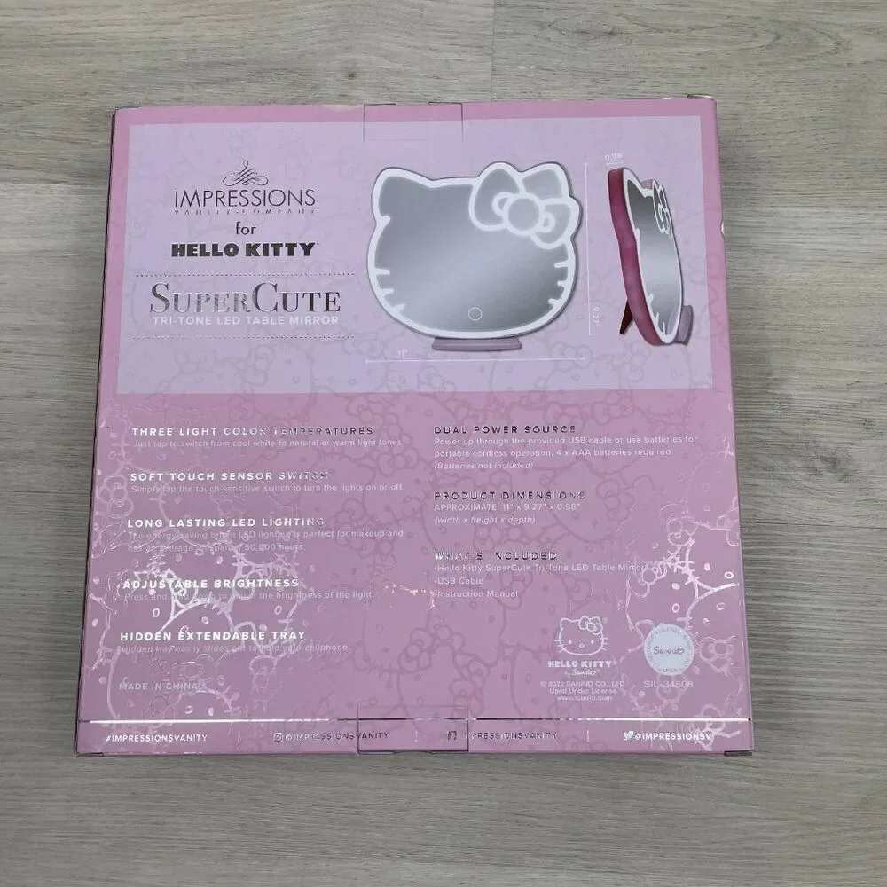 Impressions Hello Kitty Kawaii LED Mirror with Base Smart‎ Touch NEW